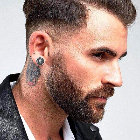 Memento Mori Stud Earrings S925 Sterling Silver Jewelry Gift for Men No Gemstone - Picture 4 of 7